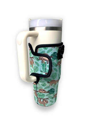 Sloths 25-35oz Tumbler With Handle Sleeve - Drink Handlers