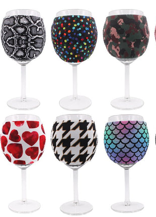 Snakeskin Wine Glass Sleeve - Drink Handlers