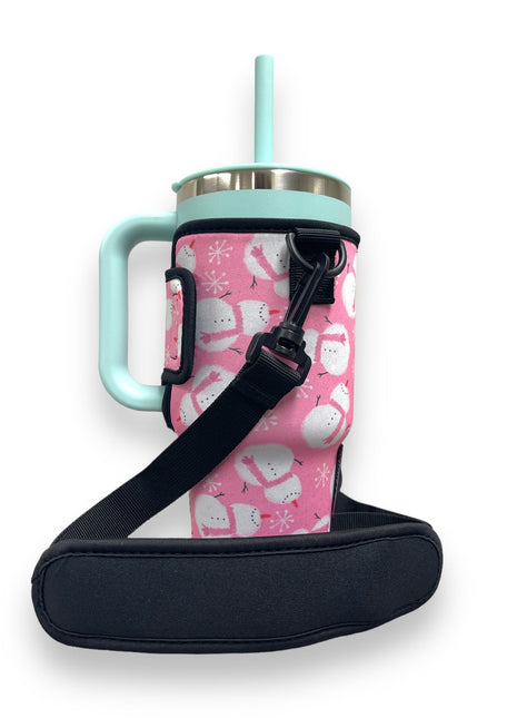 Snowman 25-35oz Tumbler With Handle Sleeve - Drink Handlers