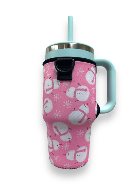Snowman 25-35oz Tumbler With Handle Sleeve - Drink Handlers