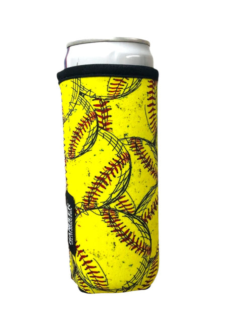 Softball 12oz Slim Can Sleeve - Drink Handlers