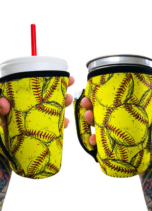 Softball 16oz PINT Glass / Medium Fountain Drinks and Tumbler Handlers™ - Drink Handlers
