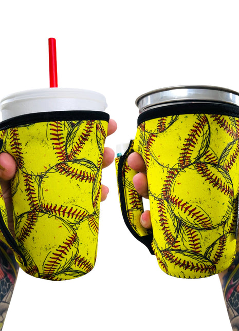 Softball 16oz PINT Glass / Medium Fountain Drinks and Tumbler Handlers™ - Drink Handlers