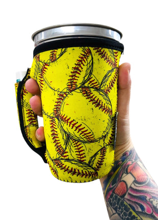 Softball 16oz PINT Glass / Medium Fountain Drinks and Tumbler Handlers™ - Drink Handlers