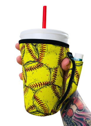 Softball 16oz PINT Glass / Medium Fountain Drinks and Tumbler Handlers™ - Drink Handlers