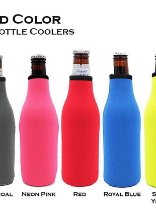 Solid Colors Bottle Neck Sleeves Zip Top 5 colors - Drink Handlers
