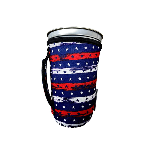 Stars & Stripes 16oz PINT Glass / Medium Fountain Drinks and Hot Coffee Handlers™ - Drink Handlers