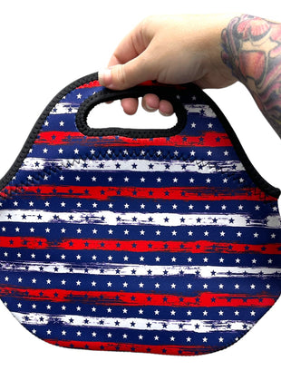 Stars & Stripes Lunch Bag Tote - Drink Handlers