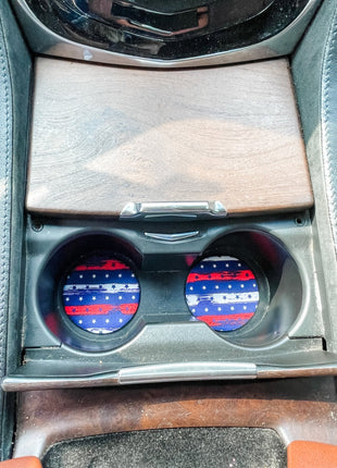 Stars & Stripes Neoprene Car Coasters - Drink Handlers