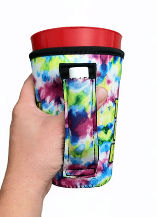 Stay Trippy Little Hippie 16oz PINT Glass / Medium Fountain Drinks and Tumbler Handlers™ - Drink Handlers