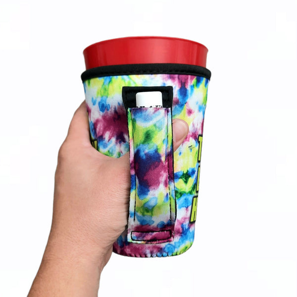 Stay Trippy Little Hippie 16oz PINT Glass / Medium Fountain Drinks and Tumbler Handlers™ - Drink Handlers