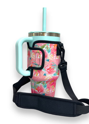 Summer Blooms 25-35oz Tumbler With Handle Sleeve - Drink Handlers
