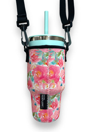 Summer Blooms 25-35oz Tumbler With Handle Sleeve - Drink Handlers