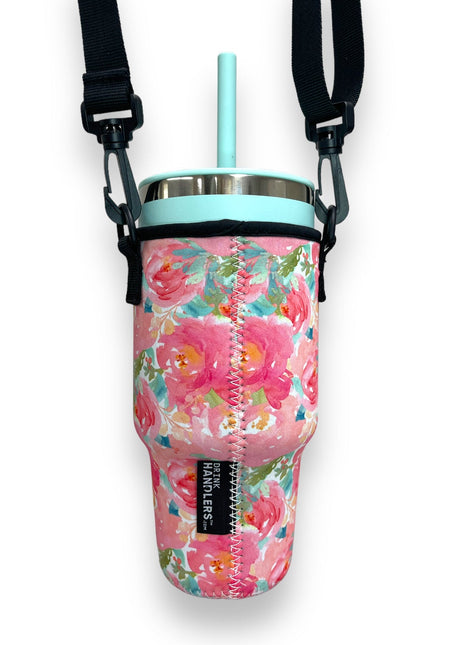 Summer Blooms 25-35oz Tumbler With Handle Sleeve - Drink Handlers
