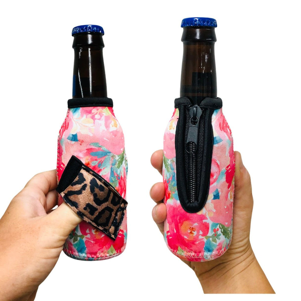 Summer Blooms w/ Leopard 8oz Mini Bottleneck Handler™ - Limited Edition* - Drink Handlers