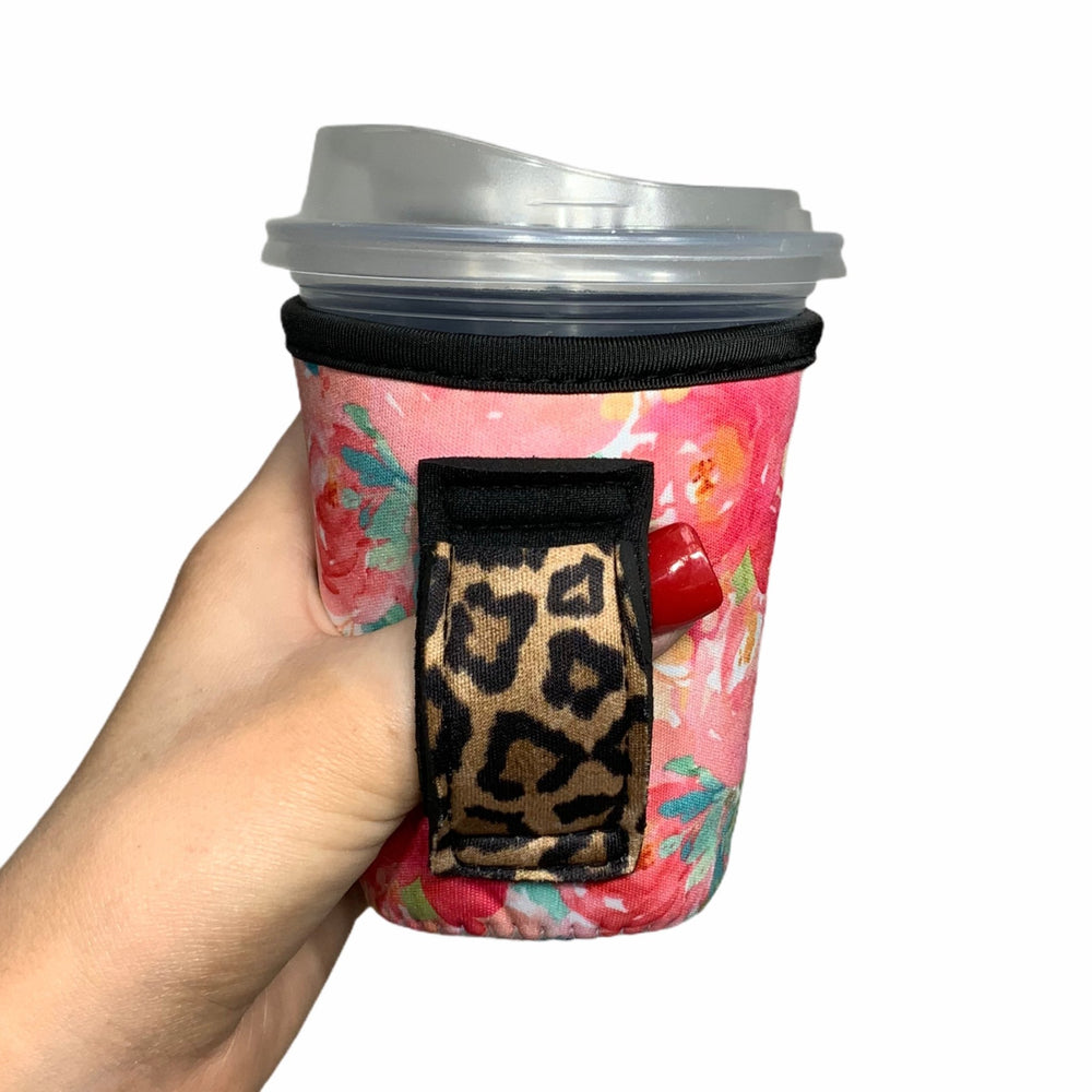 Summer Blooms w/ Leopard Small & Medium Coffee Handler™ - Drink Handlers