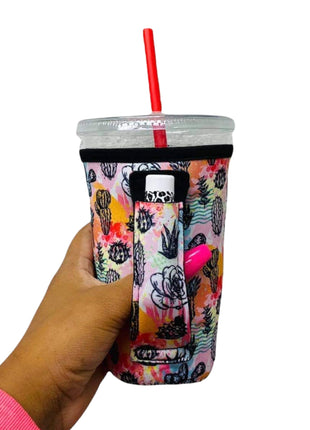 Summer Cactus 16oz PINT Glass / Medium Fountain Drinks and Tumbler Handlers™ - Drink Handlers