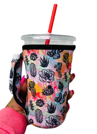 Summer Cactus 16oz PINT Glass / Medium Fountain Drinks and Tumbler Handlers™ - Drink Handlers