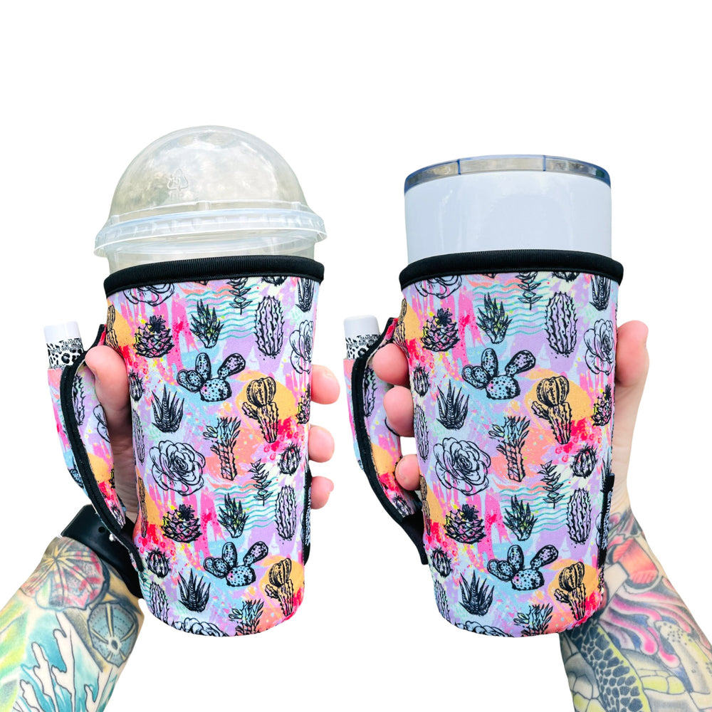 Summer Cactus 20oz Large Coffee / Tea / Tumbler Handler™ - Drink Handlers