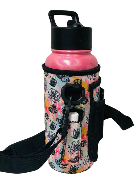 Summer Cactus 30-40oz Tumbler Handler™ With Carrying Strap - Drink Handlers