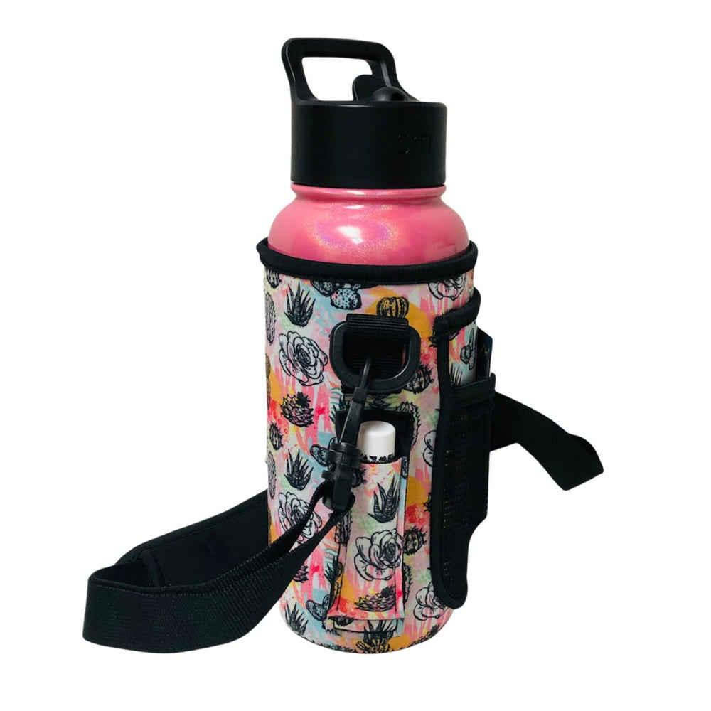 Summer Cactus 30-40oz Tumbler Handler™ With Carrying Strap - Drink Handlers
