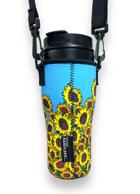 Sunflower 25-35oz Tumbler With Handle Sleeve - Drink Handlers