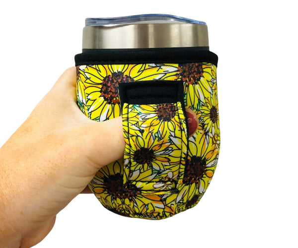 Sunflower & Bees 12oz Wine Tumbler Handler