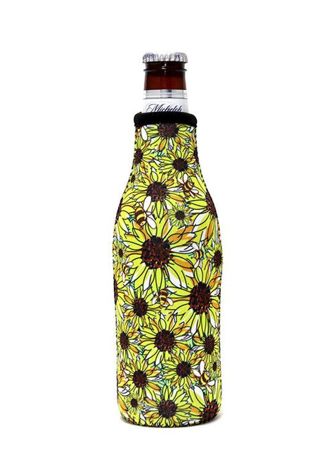 Sunflowers & Bees 🐝 12oz Bottle Neck Sleeve - Drink Handlers