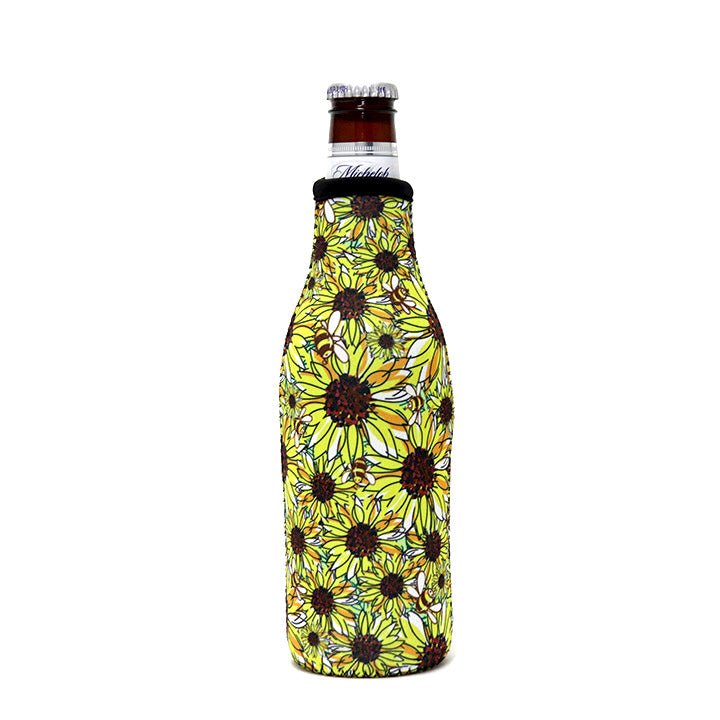 Sunflowers & Bees 🐝 12oz Bottle Neck Sleeve - Drink Handlers