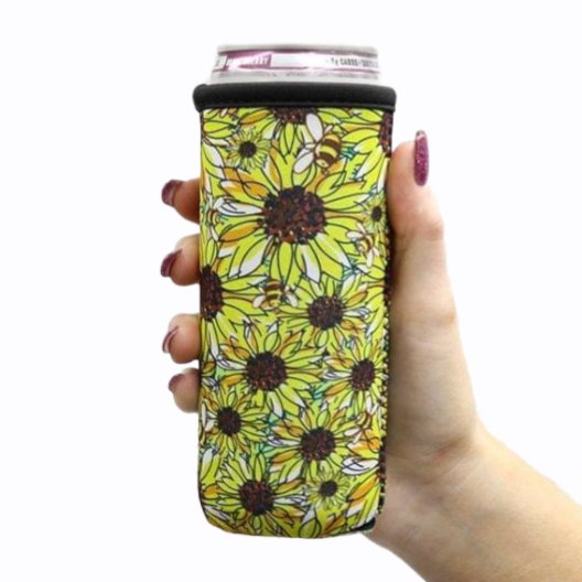 Sunflowers & Bees 🐝 12oz Slim Can Sleeve - Limited Edition* - Drink Handlers