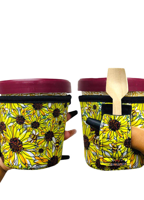 Sunflowers & Bees 🐝 Pint Size Ice Cream Handler™ - Drink Handlers