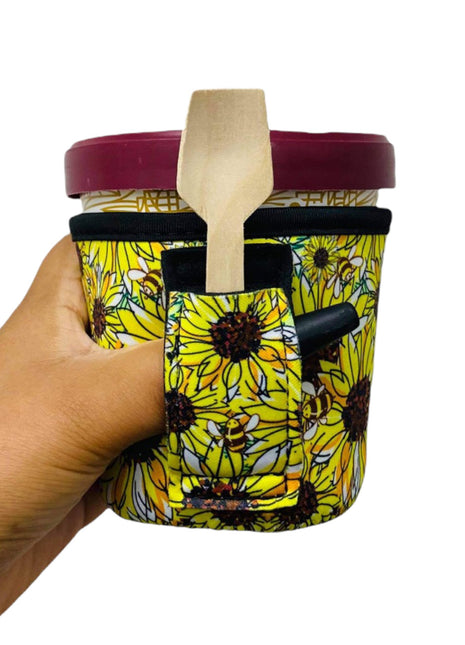 Sunflowers & Bees 🐝 Pint Size Ice Cream Handler™ - Drink Handlers