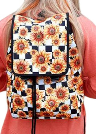 Sunflowers & Checkers Backpack - Drink Handlers