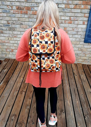 Sunflowers & Checkers Backpack - Drink Handlers