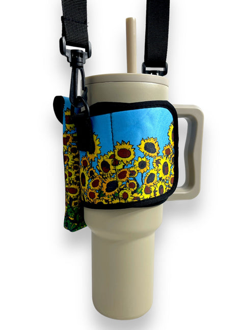 Sunflowers Wrap Around Drink Pocket - Drink Handlers