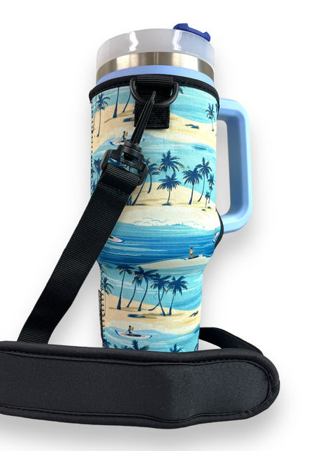 Surf 40oz Tumbler With Handle Sleeve - Drink Handlers