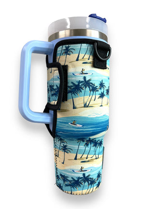Surf 40oz Tumbler With Handle Sleeve - Drink Handlers