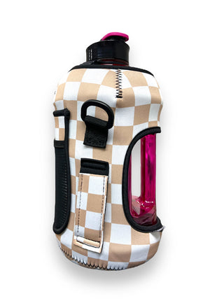 Tan Checkerboard 1/2 Gallon Jug Carrying Handler™ - Drink Handlers