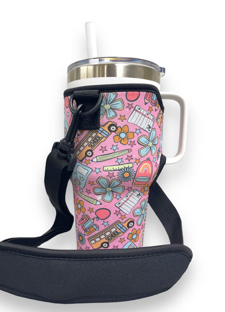 Teacher Back To School 25-35oz Tumbler With Handle Sleeve - Drink Handlers