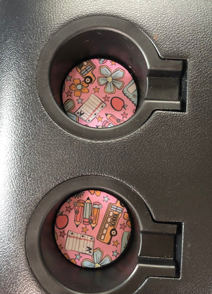 Teacher Back To School Neoprene Car Coasters - Drink Handlers