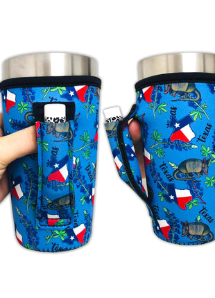 Texas Blue Bonnets 20oz Large Coffee / Tea / Tumbler Handler™ - Drink Handlers