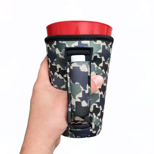 Texas Camo 16oz Pint Glass / Tumbler / Tea / Grande Coffee / Medium Drinks Handler™ - Drink Handlers