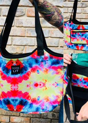 Tie Dye Neoprene Tote - Drink Handlers