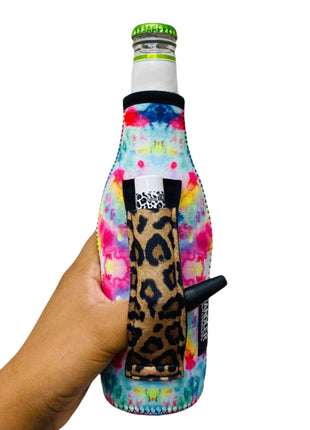 Tie Dye w/ Leopard 12oz Bottleneck Handler™ - Drink Handlers