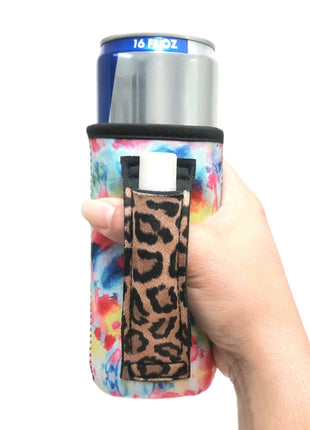 Tie Dye w/ Leopard 16oz Can Handler™ - Drink Handlers