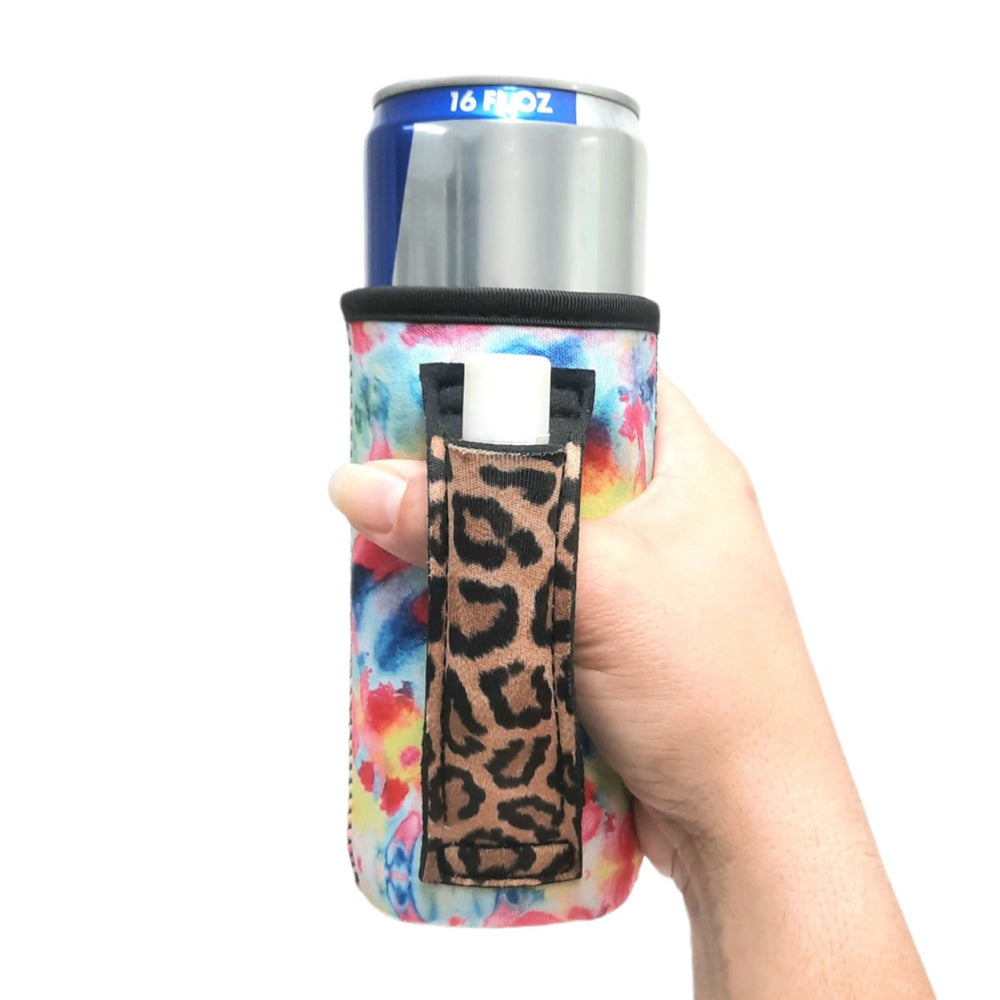 Tie Dye w/ Leopard 16oz Can Handler™ - Drink Handlers