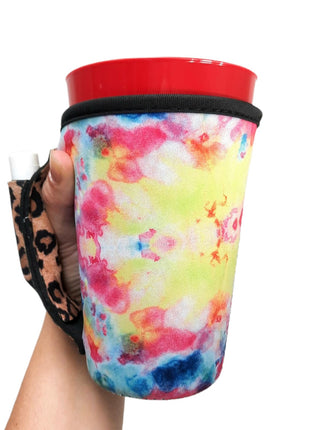 Tie Dye w/ Leopard 16oz Pint Glass / Tumbler / Tea / Grande Coffee / Medium Drinks Handler™ - Drink Handlers
