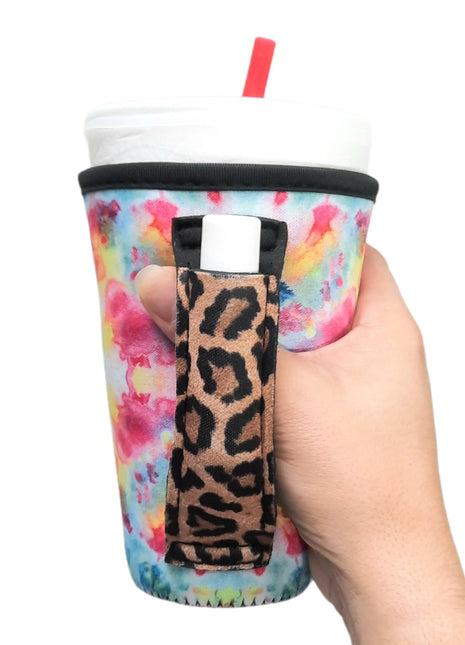 Tie Dye w/ Leopard 16oz Pint Glass / Tumbler / Tea / Grande Coffee / Medium Drinks Handler™ - Drink Handlers