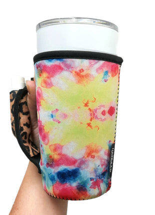 Tie Dye w/ Leopard 20oz Large Coffee / Tea / Tumbler Handler™ - Drink Handlers