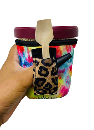 Tie Dye w/ Leopard Pint Size Ice Cream Handler™ - Drink Handlers